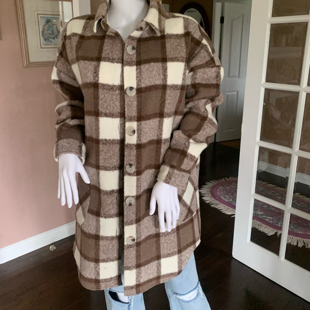 NWOT RD Style Conscious Oversized Plaid Shacket - Picture 4 of 6